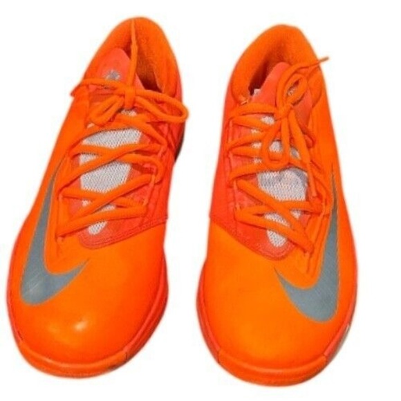 Nike KD VII 7 Basketball Shoes Low‎ Top Orange Silver Sneakers Boys Size 5Y - Picture 7 of 7